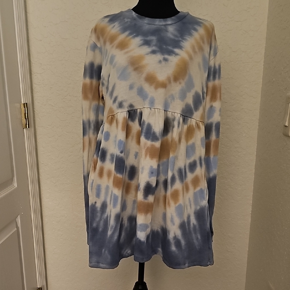 Tie-Dye Long Sleeve Midi Dress - Picture 3 of 16